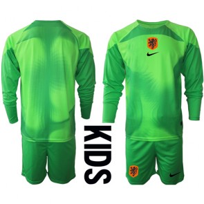 Holland Målmand Replika Babytøj Hjemmebanesæt Børn VM 2022 Langærmet (+ Korte bukser)